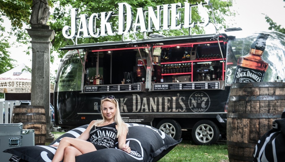 Branding of Jack Daniels trailer for events.